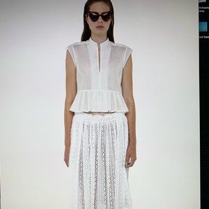 Apiece apart white cotton/linen size 2 top